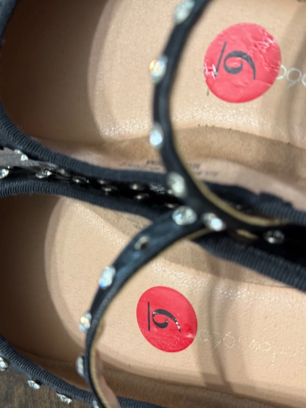 House of Harlow 1960 Black Rhinestone Mary Jane Ballet Flats Size 6